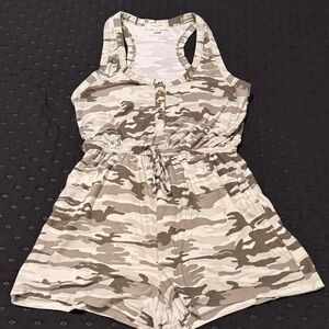Racerback Camo Print Romper
